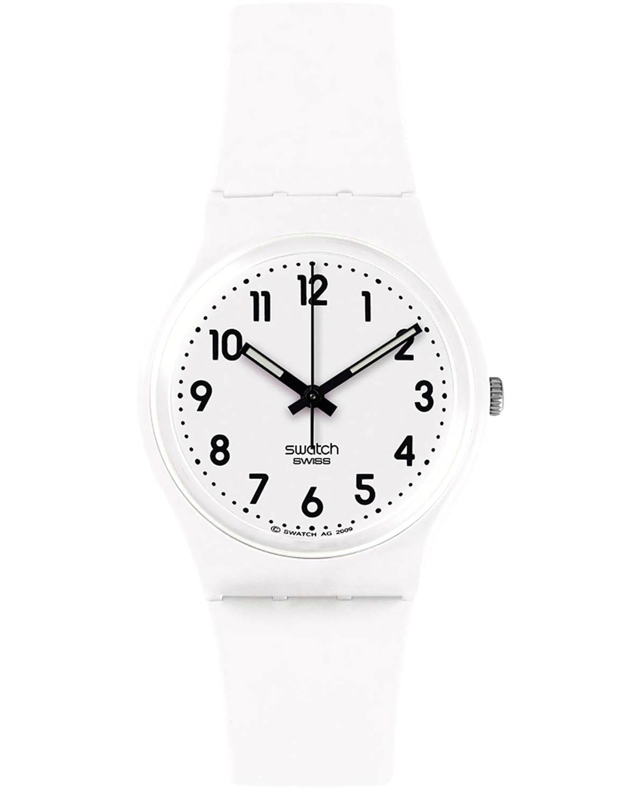 Swatch Swatch Gent Standard GW151O  GW151O кварцевые мужские часы белый циферблат, браслет пластик — вид спереди