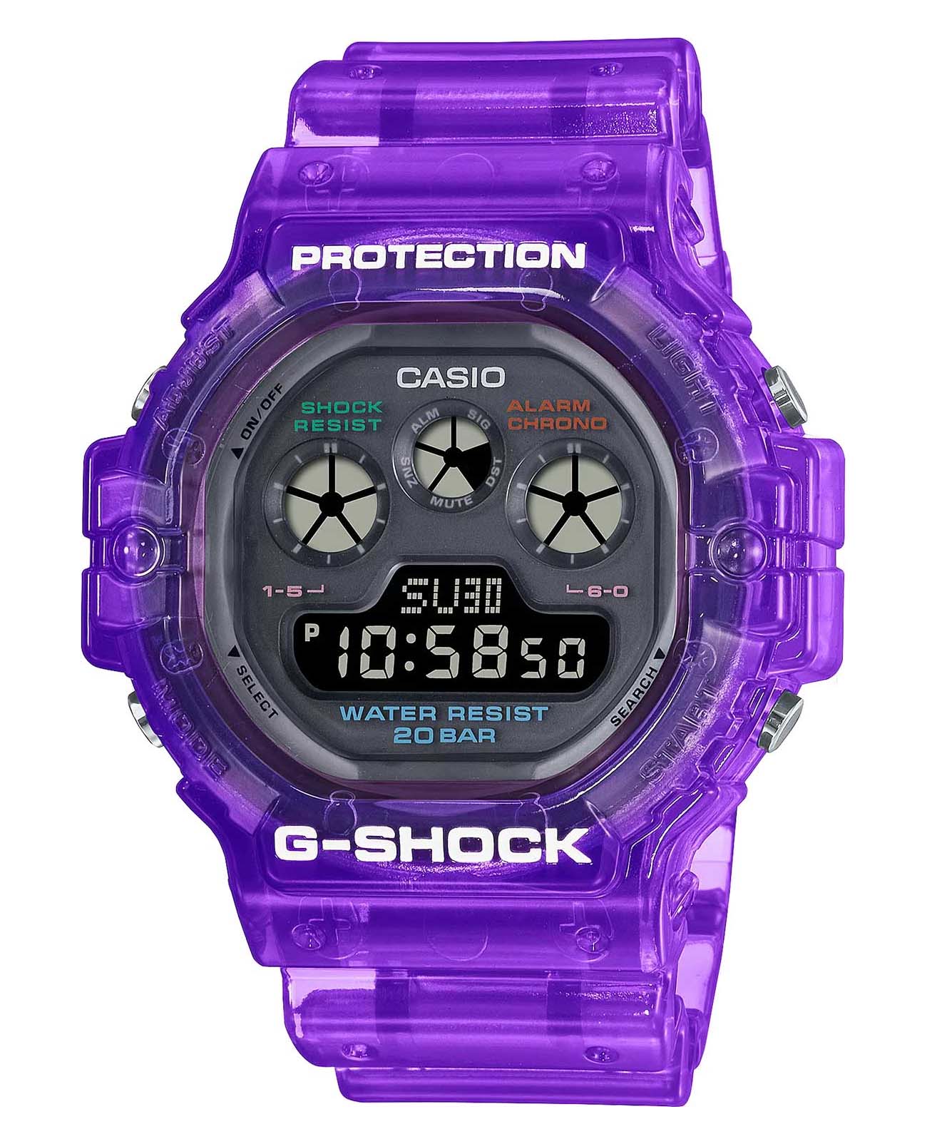 Casio Casio G-Shock DW-5900JT-6DR (DW-5900JT-6)  DW-5900JT-6 электронные мужские часы серый циферблат, браслет пластик — вид спереди