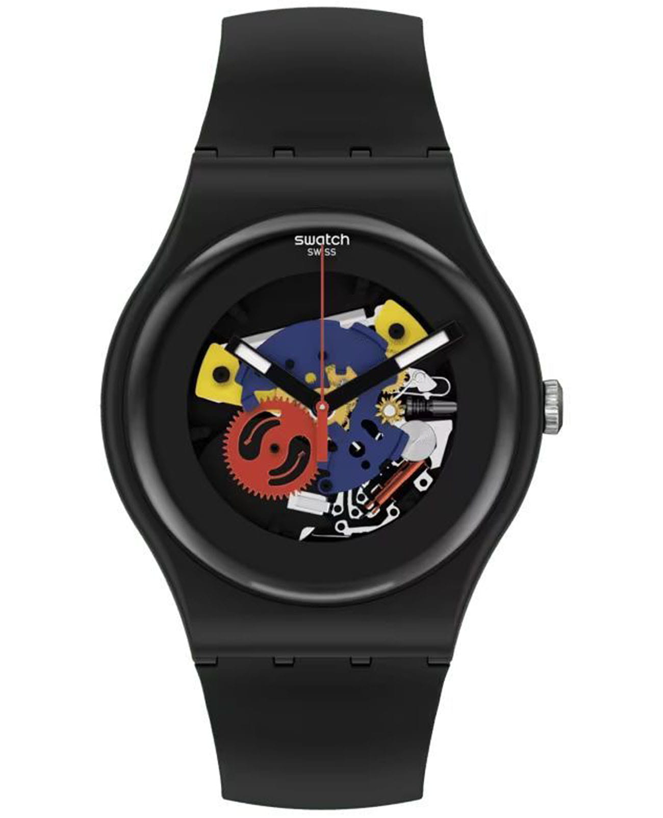 Swatch Swatch New Gent Biosourced Lacquered SO29B107  SO29B107 кварцевые мужские часы прозрачный циферблат, браслет биоматериал — вид спереди