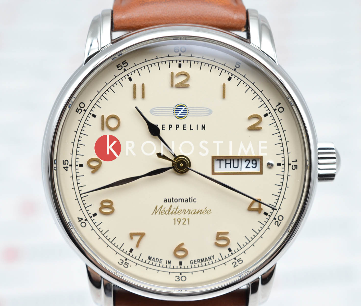 Zeppelin Zeppelin Mediterranee 96645,  германия мужские часы на браслете кожаный боковой вид