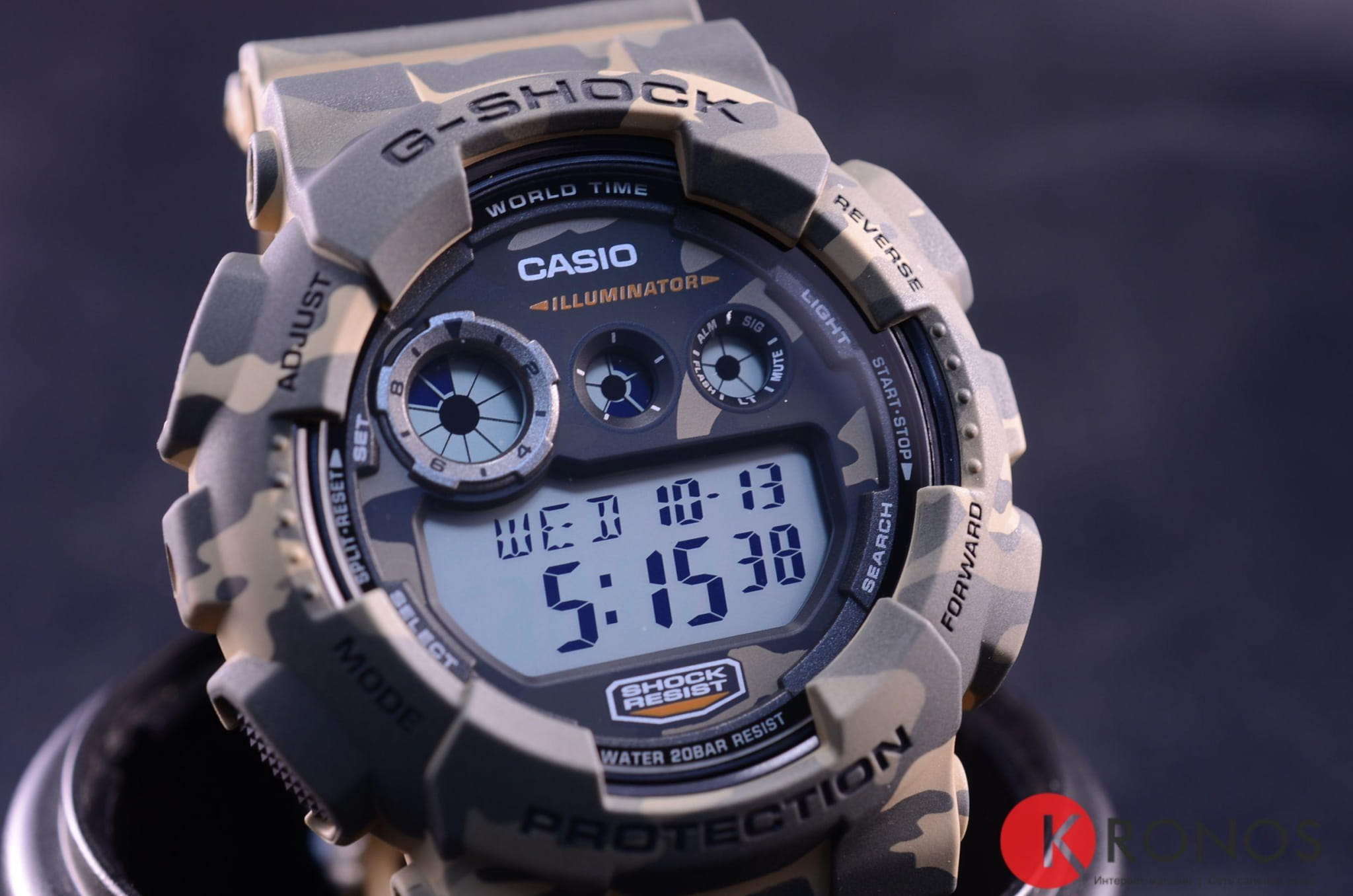 Casio GD-120CM-5E мужские часы застежка крупным планом