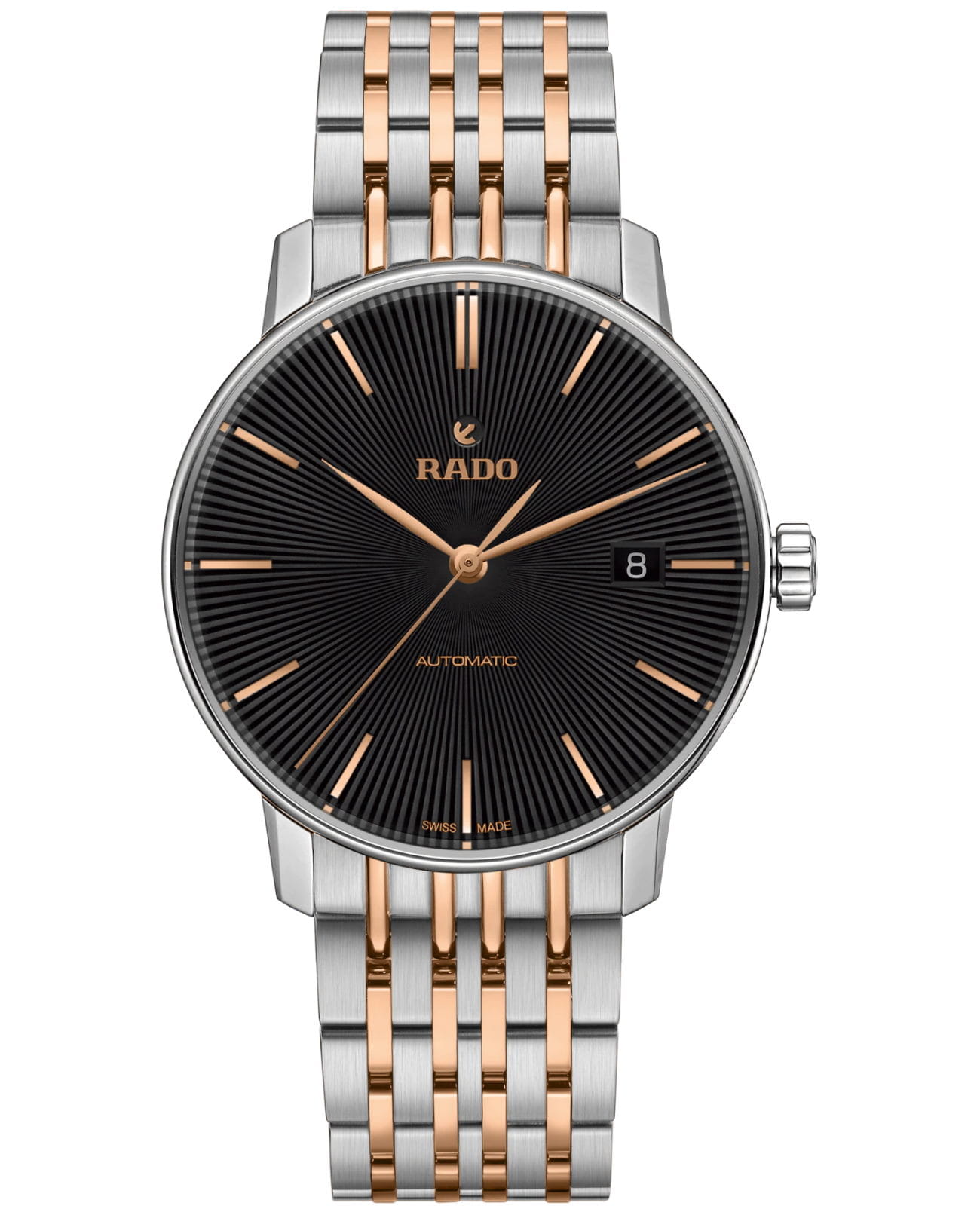 Rado Rado Coupole Classic Automatic R22860163 Classic R22860163 механические мужские часы черный циферблат, браслет нержавеющая сталь — вид спереди