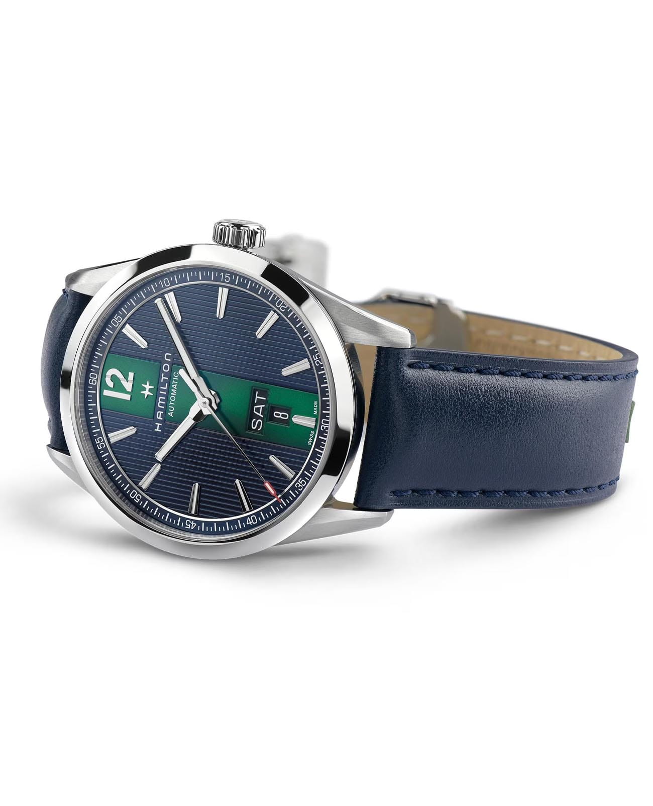 Оригинальные часы Hamilton Hamilton Broadway Day Date Quartz H43311941 кварцевые калибр механизма eta 955.122 общий вид