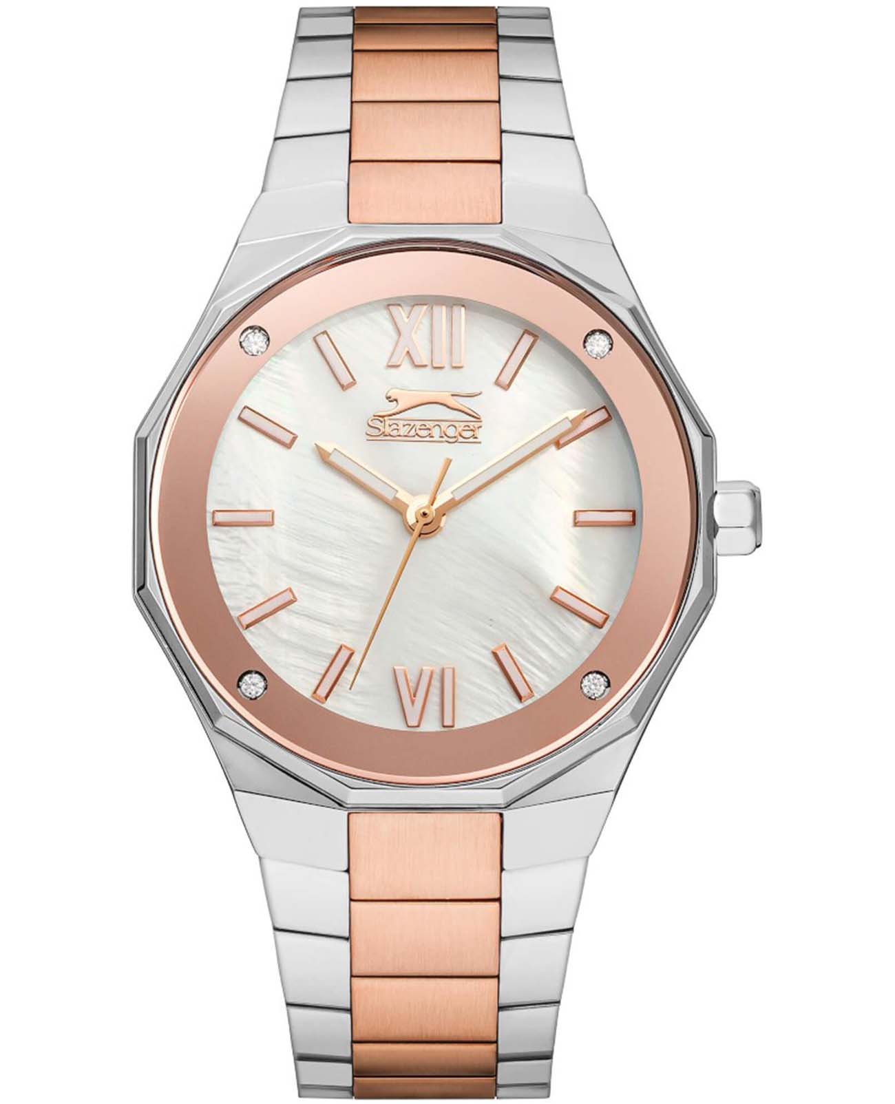 Slazenger Slazenger SL.09.2258.3.02  SL.09.2258.3.02 кварцевые женские часы цветной циферблат, браслет суперметалл с ip покрытием — вид спереди