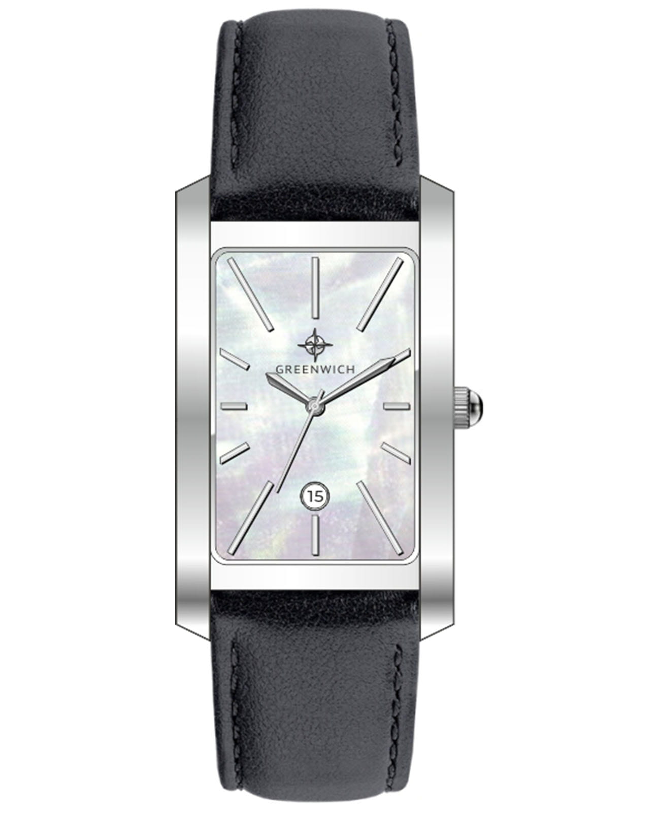 Greenwich Greenwich Vesta GW 511.11.13  GW 511.11.13 кварцевые женские часы белый циферблат, браслет кожаный — вид спереди