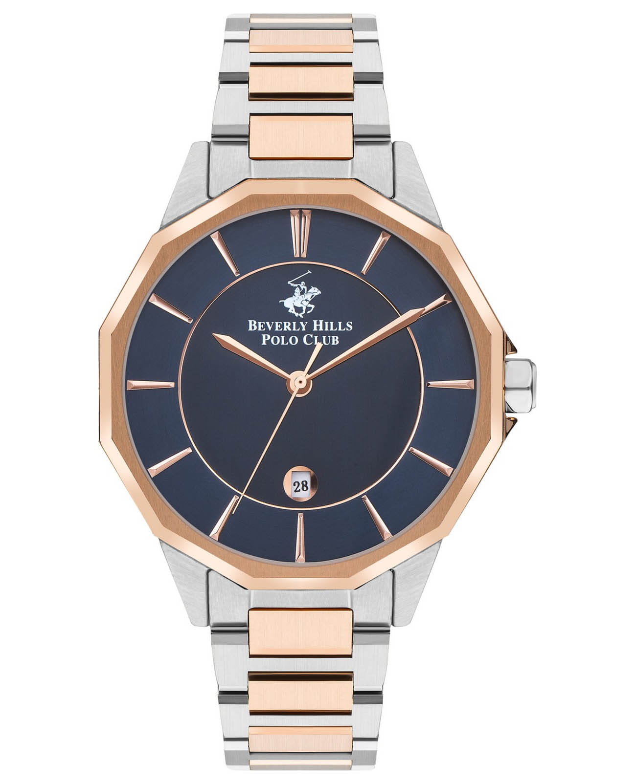 Beverly Hills Polo Club Beverly Hills Polo Club BP3375X.590  BP3375X.590 кварцевые мужские часы синий циферблат, браслет нержавеющая сталь с ip-покрытием — вид спереди