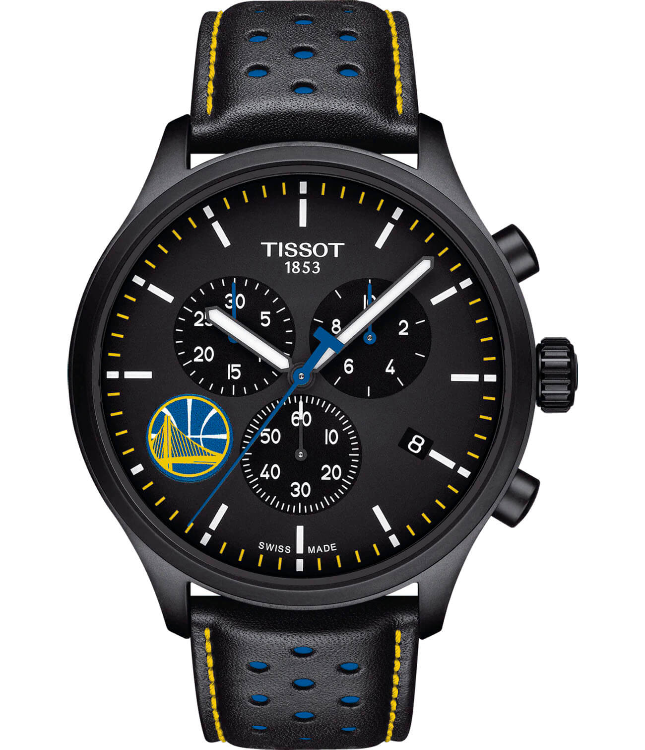 Tissot Tissot Chrono XL NBA T116.617.36.051.02 Chrono XL T1166173605102 кварцевые мужские часы черный циферблат, браслет кожаный — вид спереди