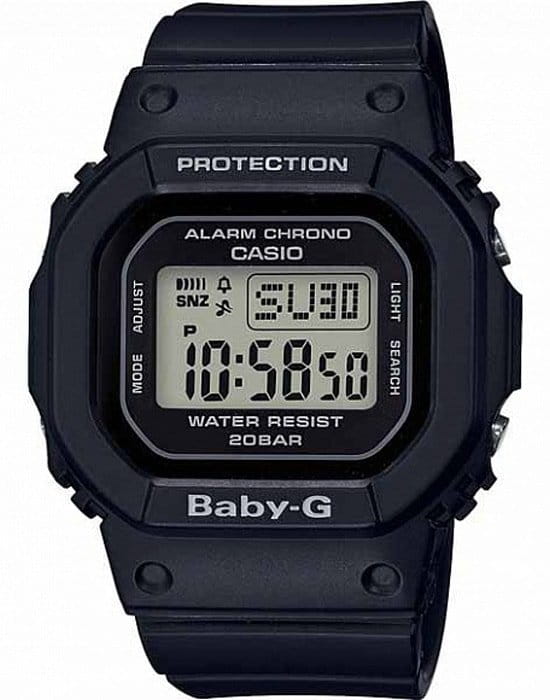 Casio Casio Baby-G BGD-560-1E  BGD-560-1E электронные женские часы черный циферблат, браслет пластик — вид спереди