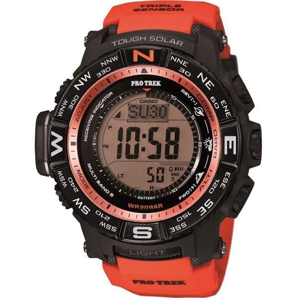 Casio Casio Pro Trek PRW-3500Y-4E PRW PRW-3500Y-4E электронные мужские часы серый циферблат, браслет пластик — вид спереди