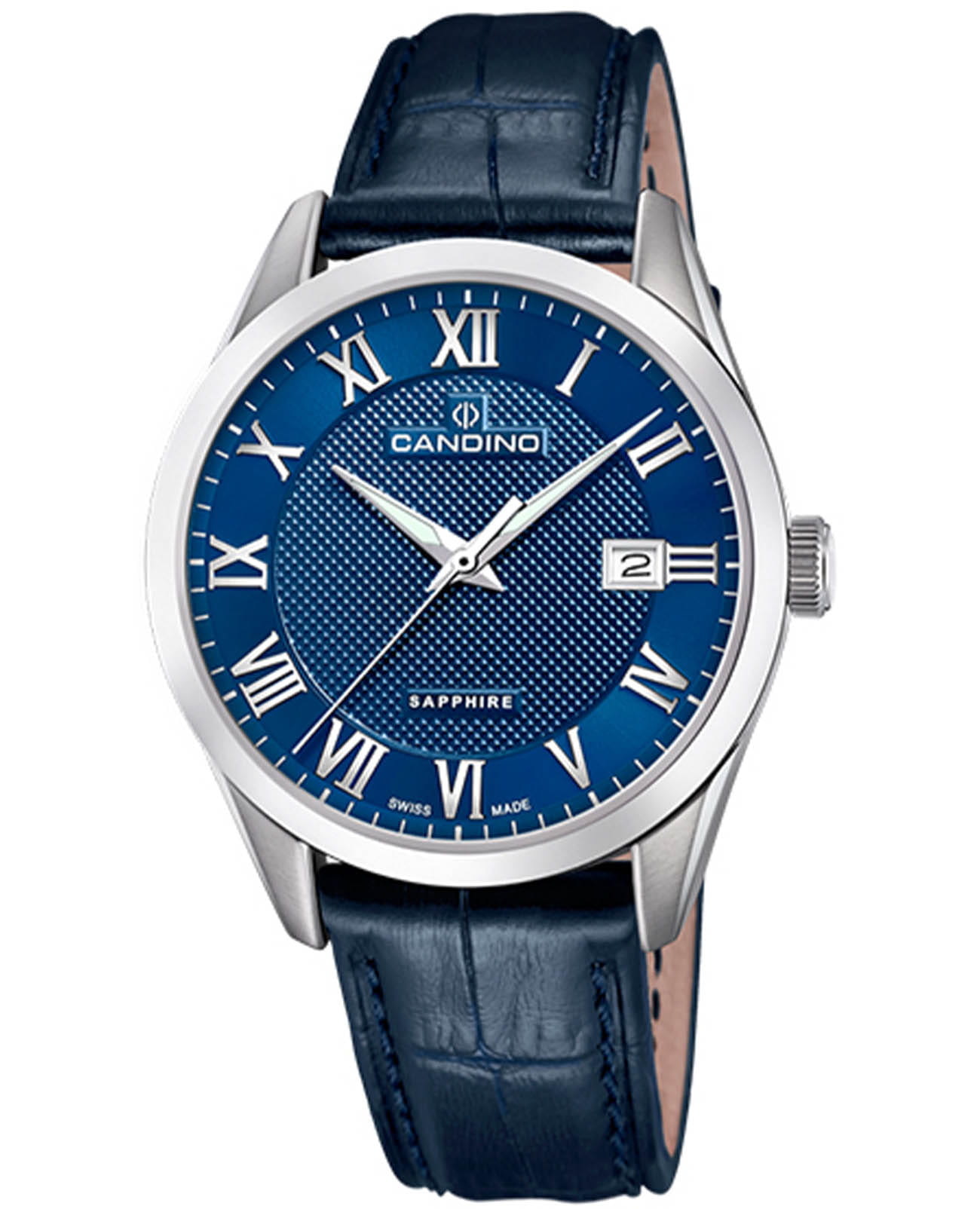 Candino Candino Couple Gents C4710/C  C4710/C кварцевые мужские часы синий циферблат, браслет кожаный — вид спереди