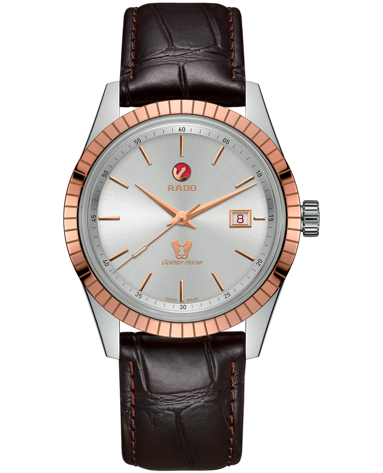 Rado Rado Golden Horse Automatic R33100015 Automatic R33100015 механические мужские часы серебристый циферблат, браслет кожаный — вид спереди