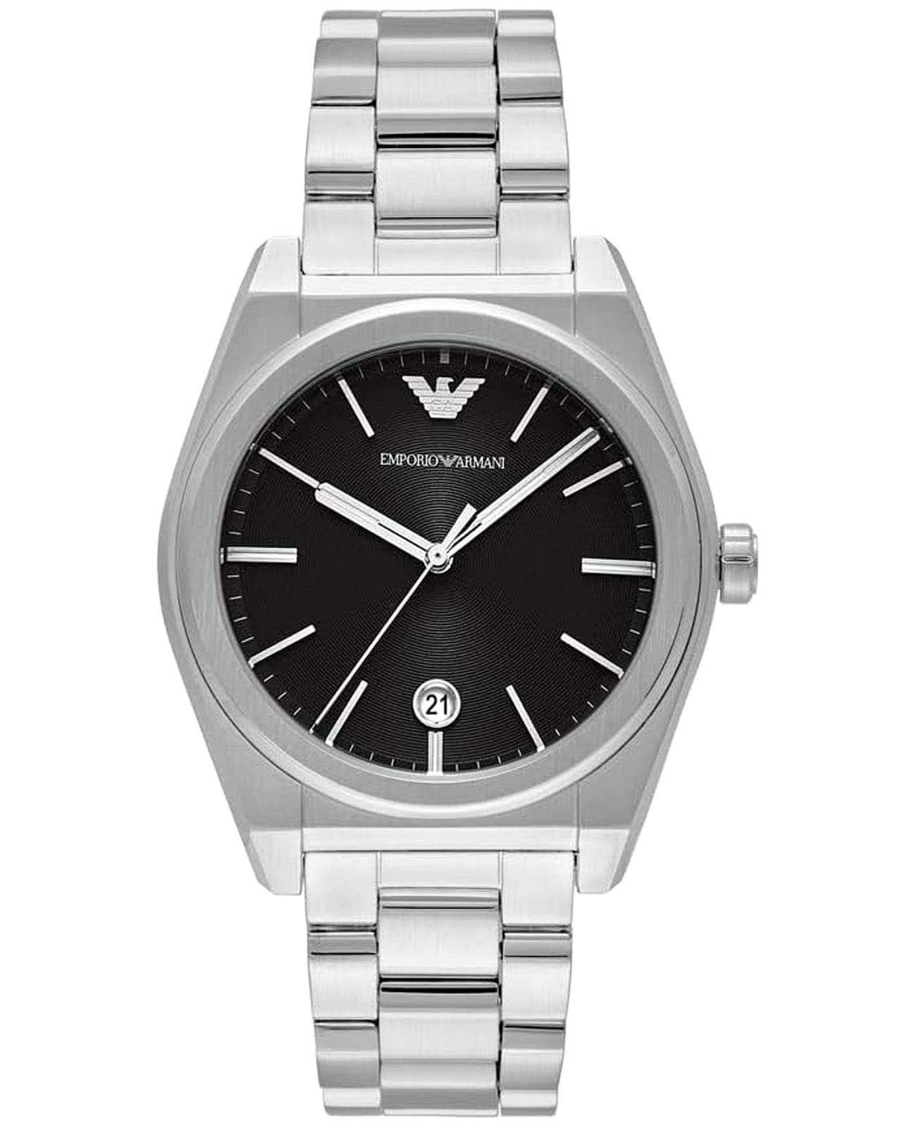 Emporio Armani Emporio Armani Federico AR11622  AR11622 кварцевые мужские часы черный циферблат, браслет нержавеющая сталь — вид спереди