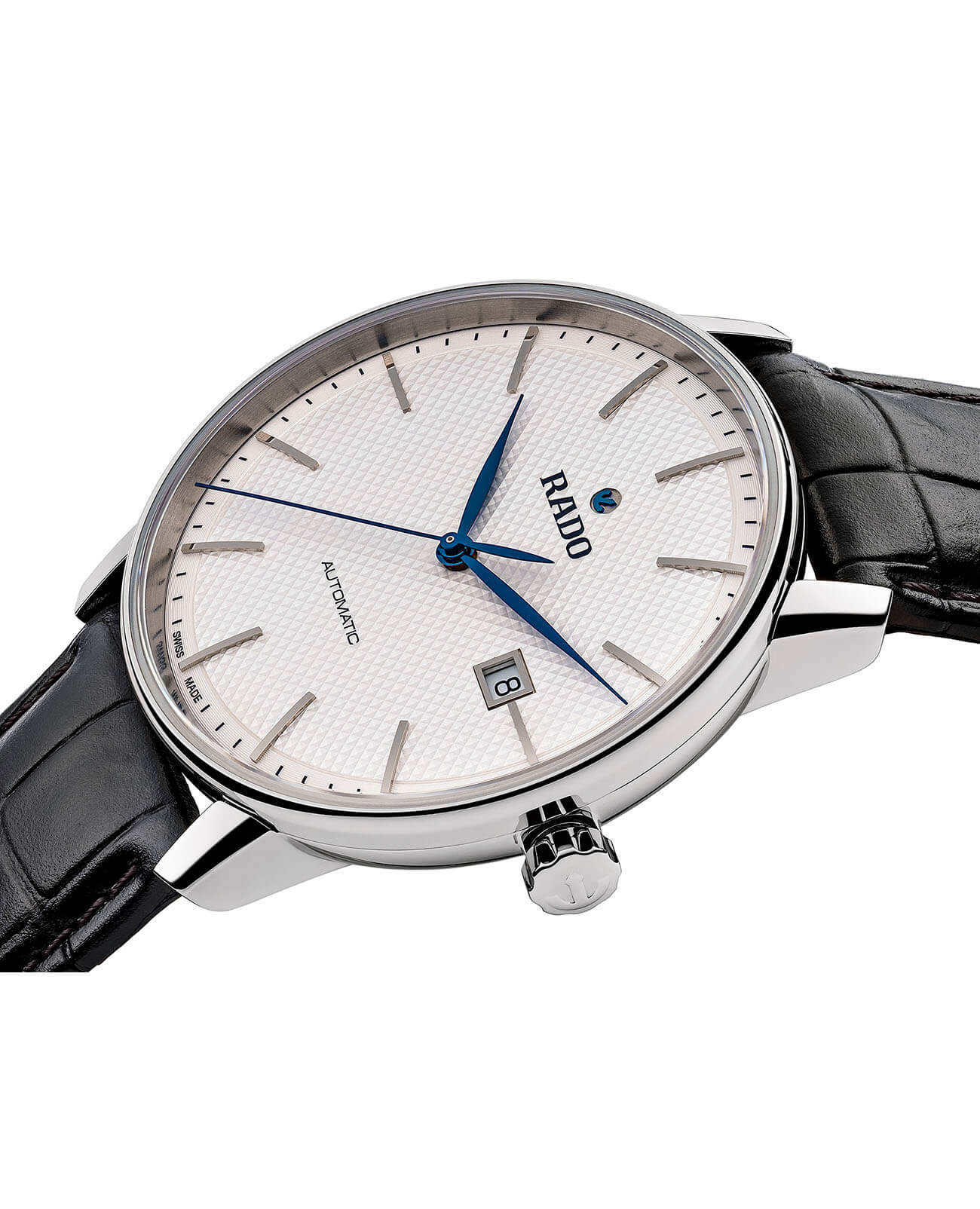 Rado Rado Coupole Classic Automatic R22876015, coupole швейцария мужские часы на браслете кожаный боковой вид