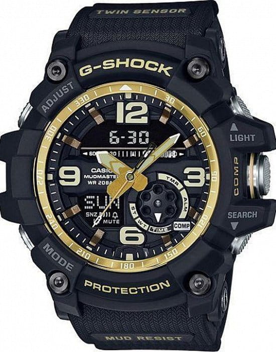Casio Casio G-Shock GG-1000GB-1A Mudmaster GG-1000GB-1A электронные мужские часы черный циферблат, браслет  — вид спереди