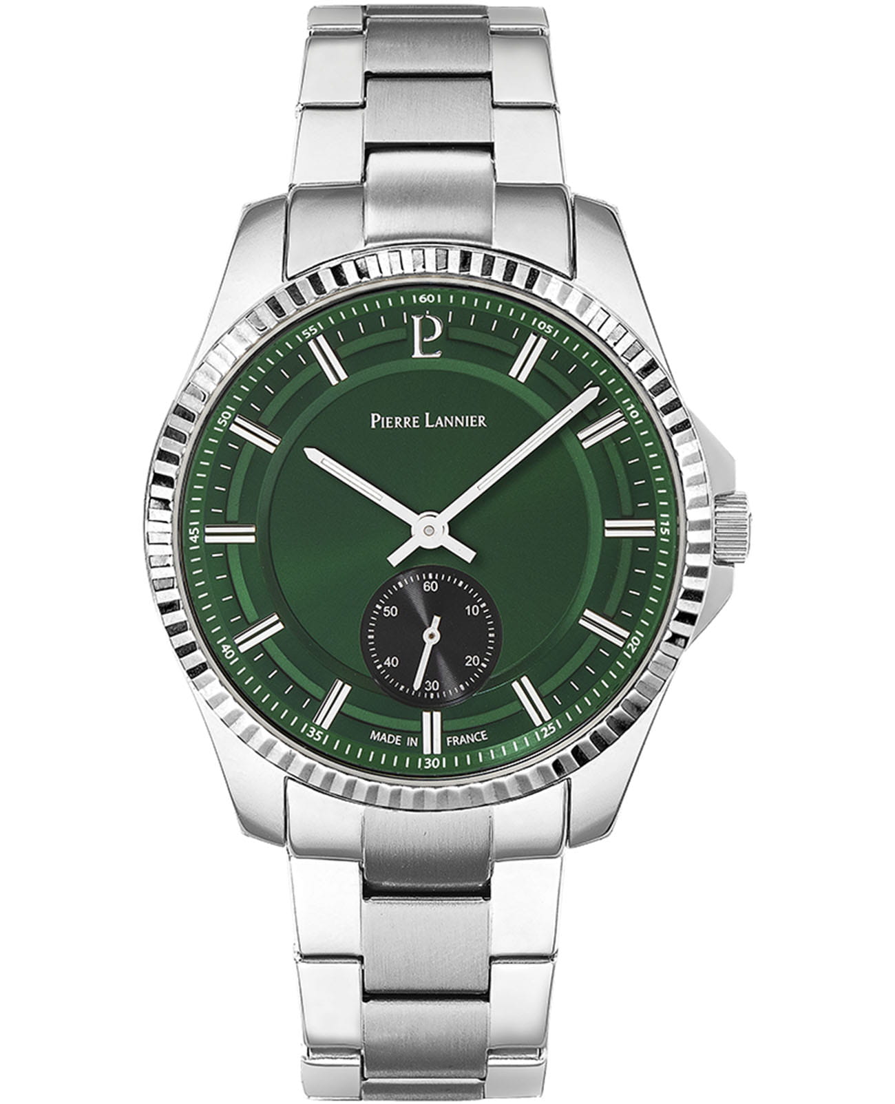 Pierre Lannier Pierre Lannier Metropolitan 246G171  246G171 кварцевые мужские часы зеленый циферблат, браслет нержавеющая сталь — вид спереди