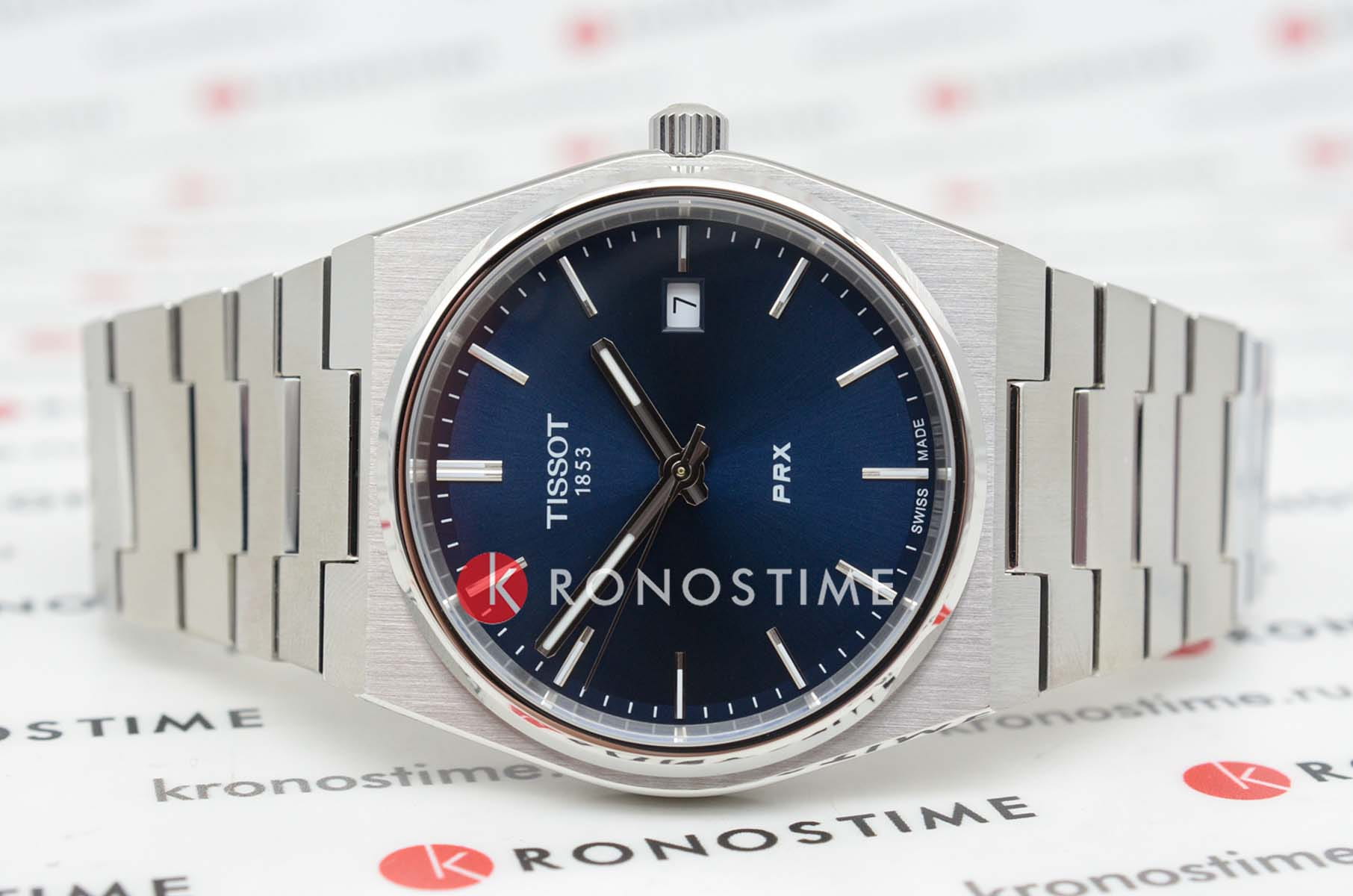 Tissot Tissot PRX Ocean Blue T137.410.11.041.00 , наручные мужские часы фото под углом