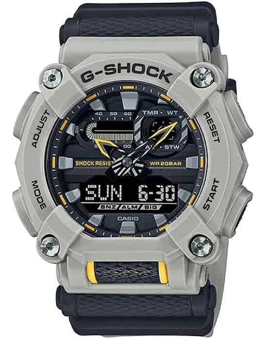 Casio Casio G-Shock GA-900HC-5A GA GA-900HC-5A электронные мужские часы черный циферблат, браслет пластик — вид спереди