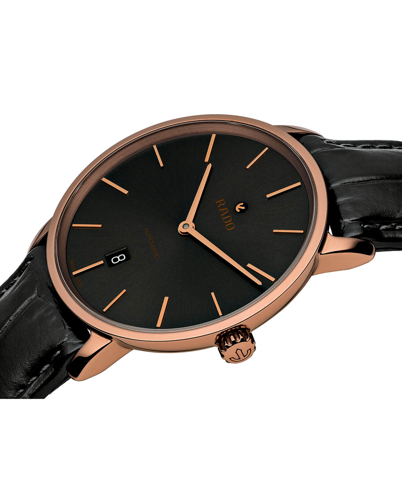 Rado Rado Diamaster Thinline R14068166, diamaster швейцария мужские часы на браслете кожаный боковой вид