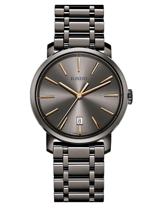 Rado Rado DiaMaster R14072137  R14072137 кварцевые мужские часы серый циферблат, браслет плазменная керамика — вид спереди