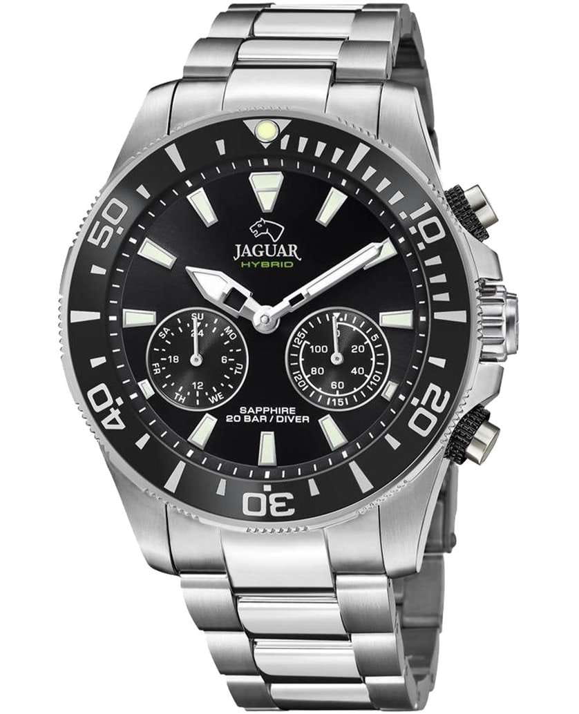 Jaguar Jaguar Connected J888/2  J888/2 кварцевые мужские часы черный циферблат, браслет нержавеющая сталь — вид спереди