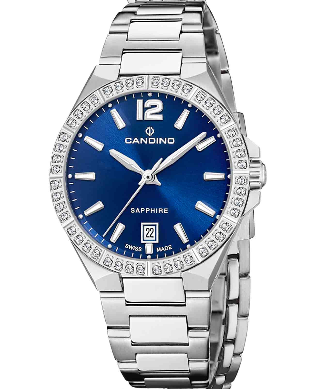 Candino Candino Lady Elegance C4760/B  C4760/B кварцевые женские часы синий циферблат, браслет нержавеющая сталь — вид спереди