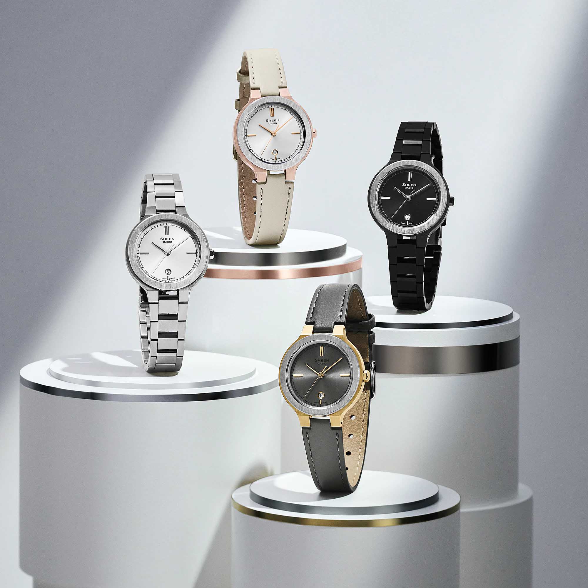Casio Casio Sheen SHE-4559GBL-7A , наручные женские часы фото под углом