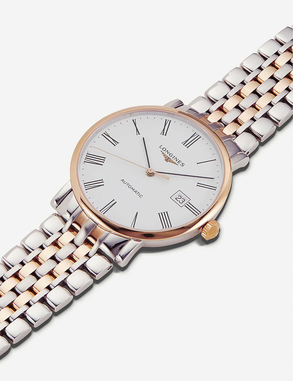 Longines Longines Elegant Collection L4.910.5.11.7, elegant collection швейцария мужские часы на браслете нержавеющая сталь + золото 18к боковой вид