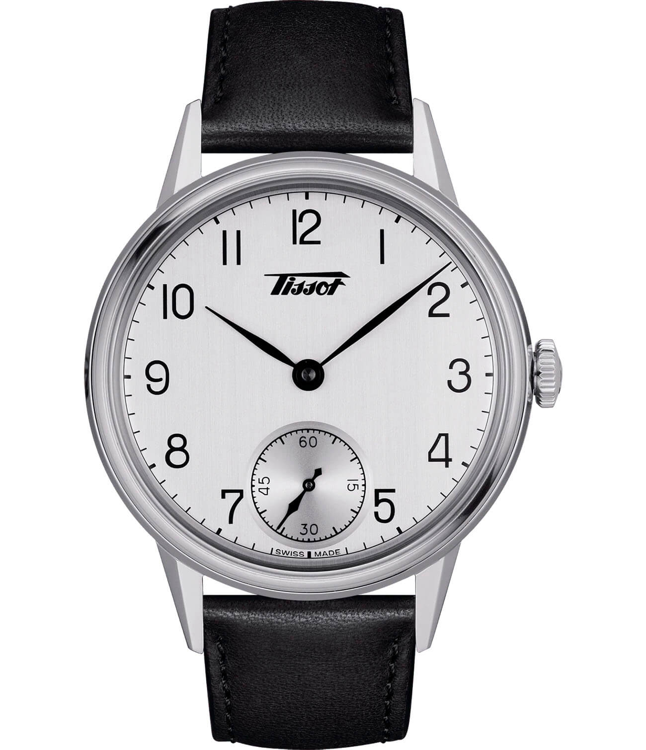Tissot Tissot Heritage Petite Seconde T119.405.16.037.00  T1194051603700 механические мужские часы белый циферблат, браслет кожаный — вид спереди