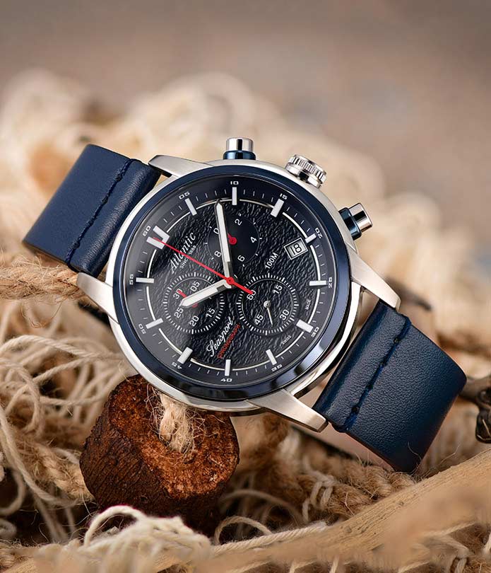 Atlantic Atlantic 87461.47.51 кварцевые мужские часы часы крупный план синий циферблата