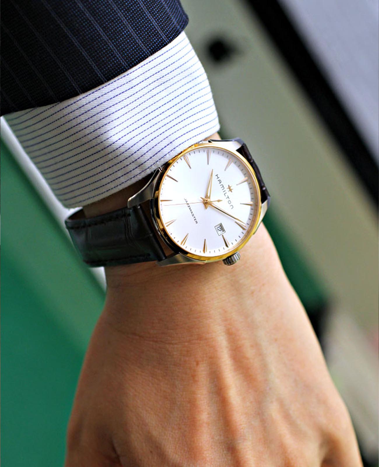 Hamilton Hamilton Jazzmaster Gent Quartz H32441551 , наручные мужские часы фото под углом