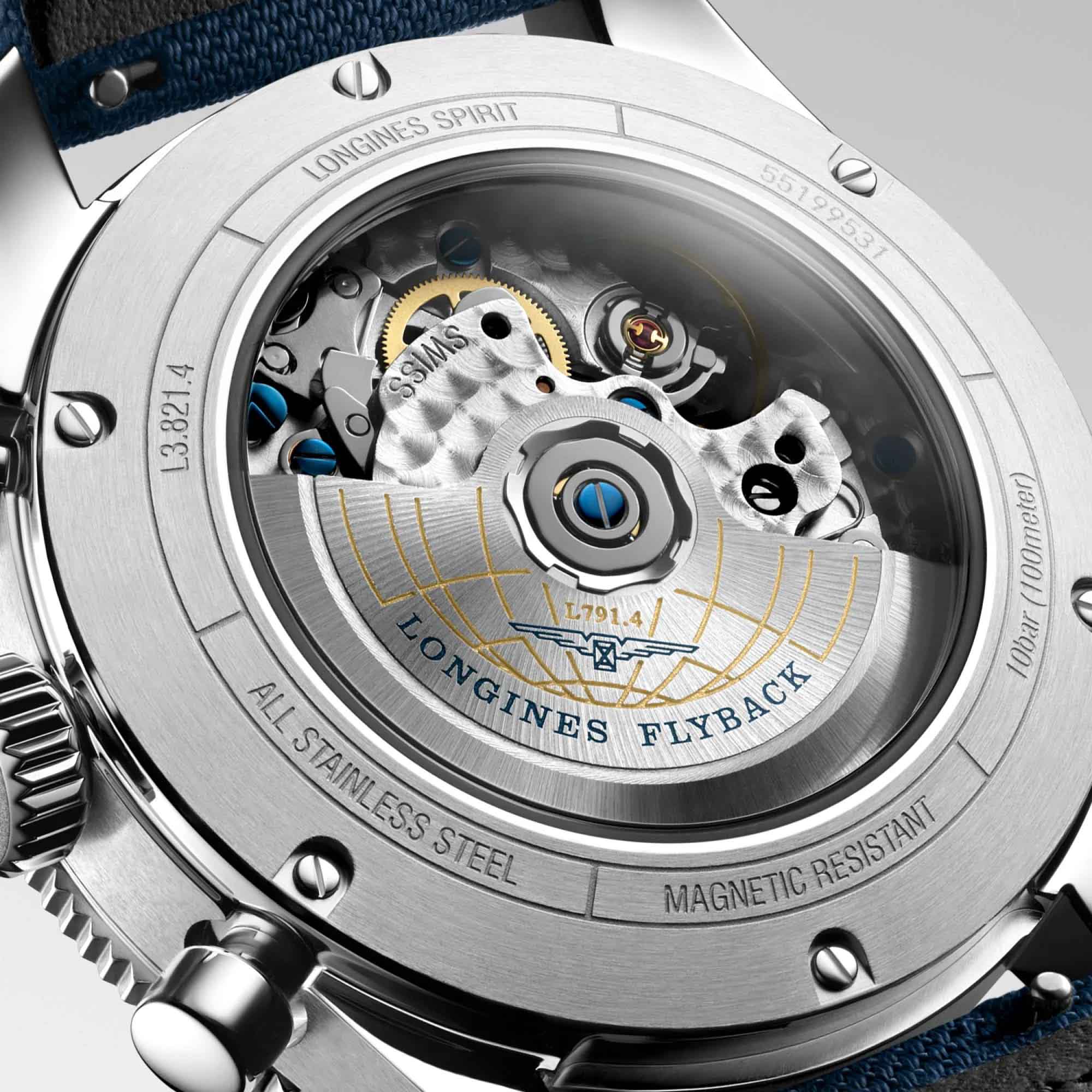 Longines Longines Spirit L3.821.4.93.2  — детали корпуса и тканевый