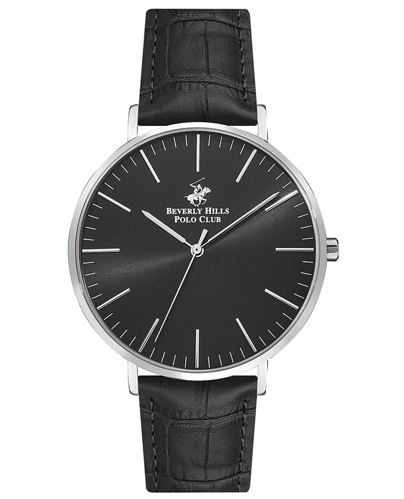 Beverly Hills Polo Club Beverly Hills Polo Club BP3129X.351  BP3129X.351 кварцевые мужские часы черный циферблат, браслет кожаный — вид спереди