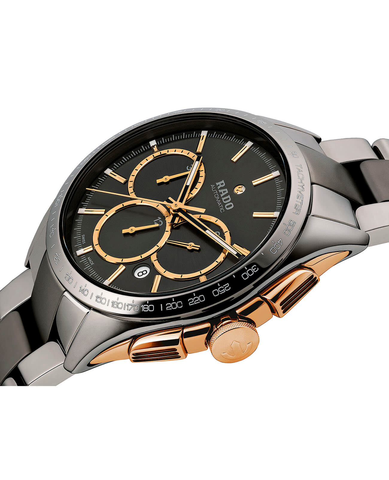 Rado Rado Hyperchrome Automatic Chronograph R32118102, hyperchrome швейцария мужские часы на браслете плазменная керамика + ceramos™ боковой вид