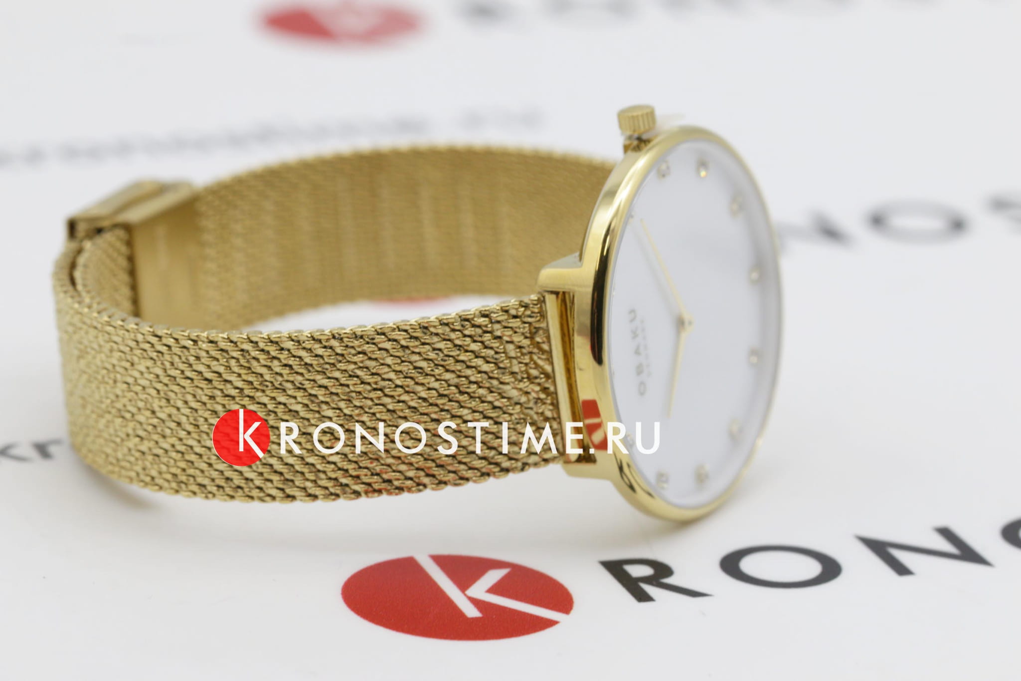 Obaku Obaku Mesh V288LXGWHG дания наручные женские часы заводная головка с логотипом Obaku