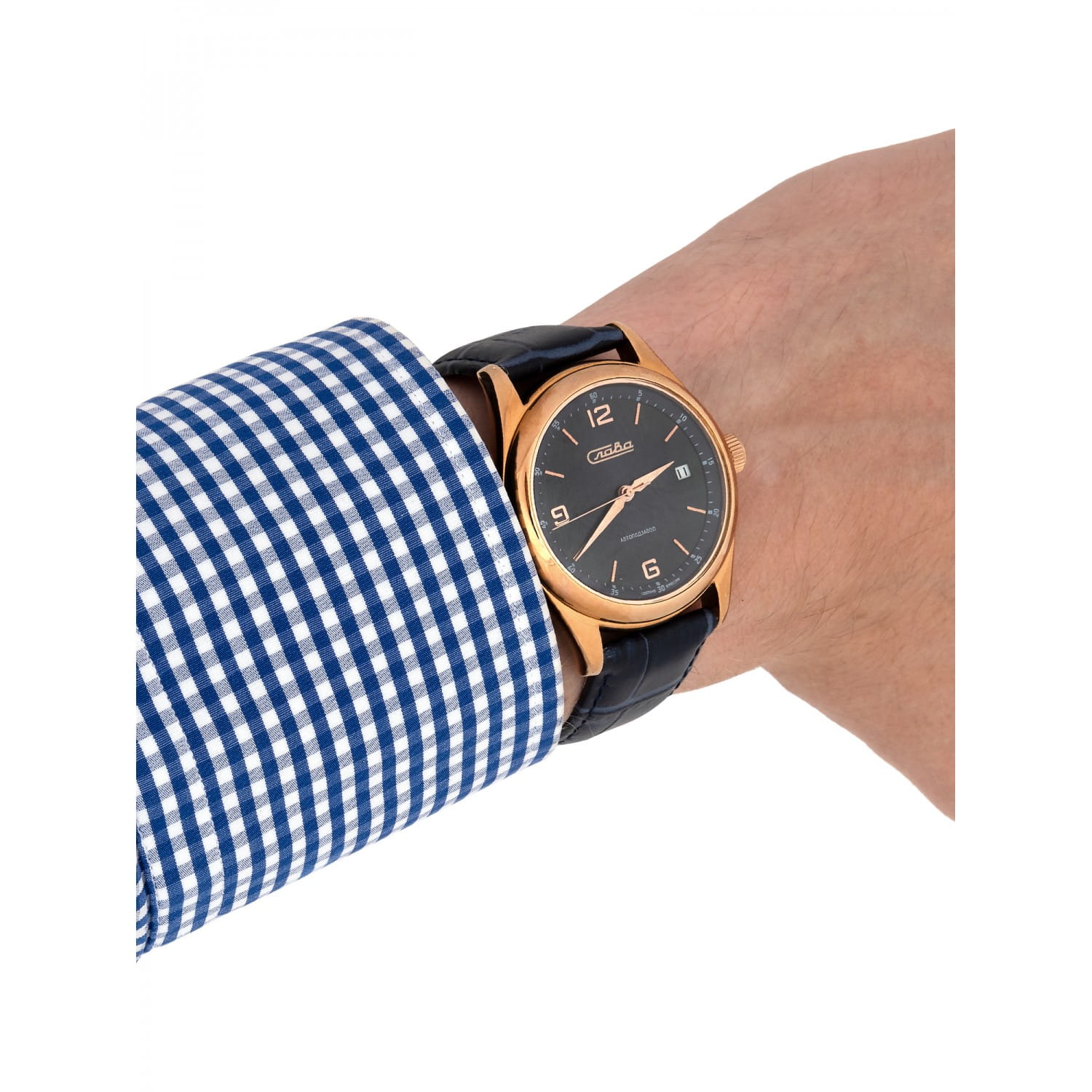 Слава Слава ПРЕМЬЕР 1493276/300-8215 мужские часы синий циферблат на запястье