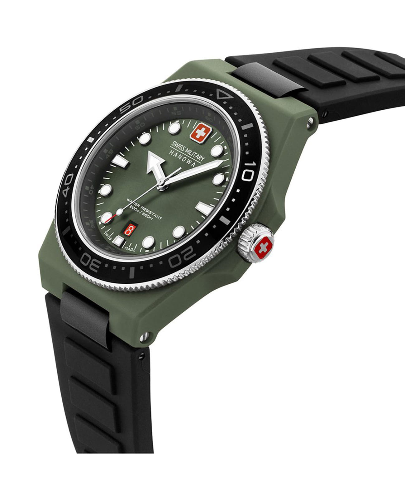 Swiss Military Hanowa Swiss Military Hanowa Ocean Pioneer SMWGN0001181,  швейцария мужские часы на браслете силикон боковой вид