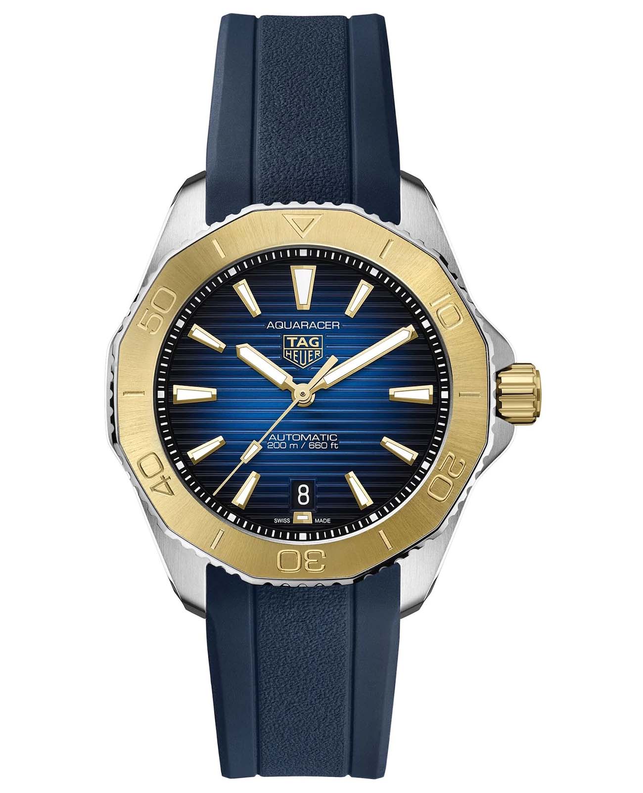 TAG Heuer TAG Heuer Aquaracer Professional 200 WBP2150.FT6210  WBP2150.FT6210 механические мужские часы синий циферблат, браслет каучук — вид спереди