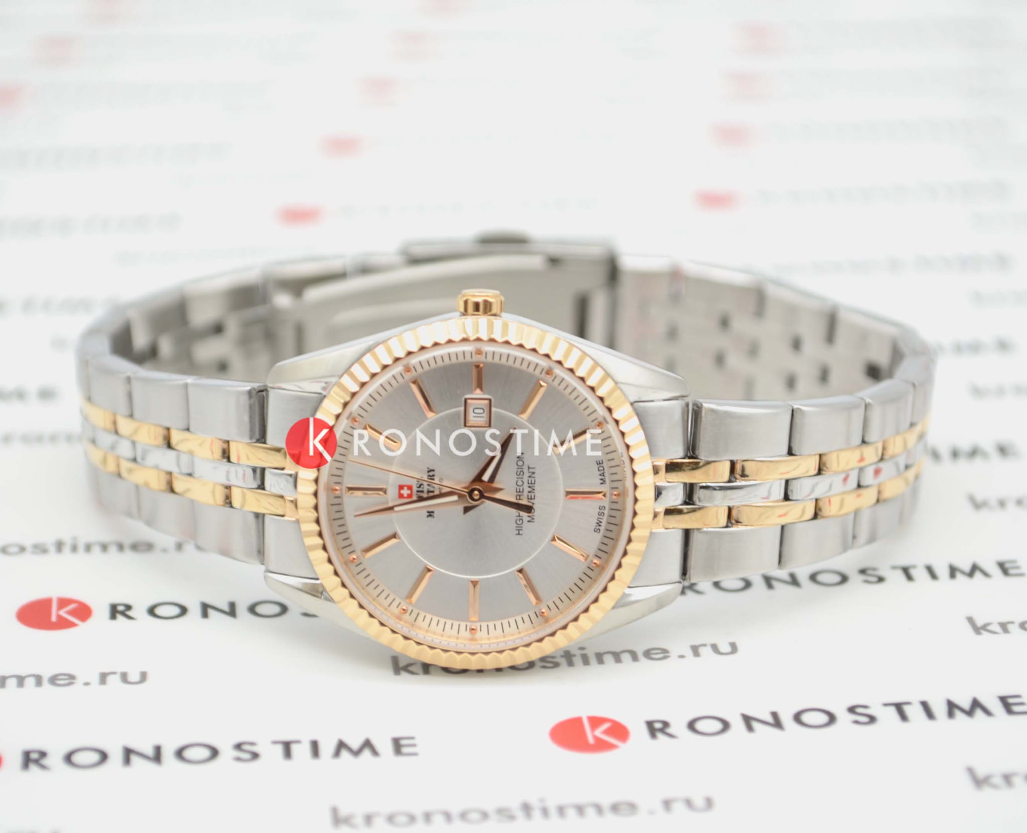 Swiss Military by Chrono Swiss Military by Chrono Сверхточные SM34066.07 женские часы серебристый циферблат на запястье