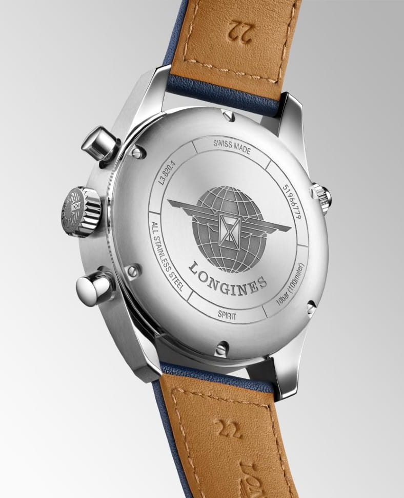 Longines Longines Spirit L3.820.4.93.3 мужские часы синий циферблат на запястье