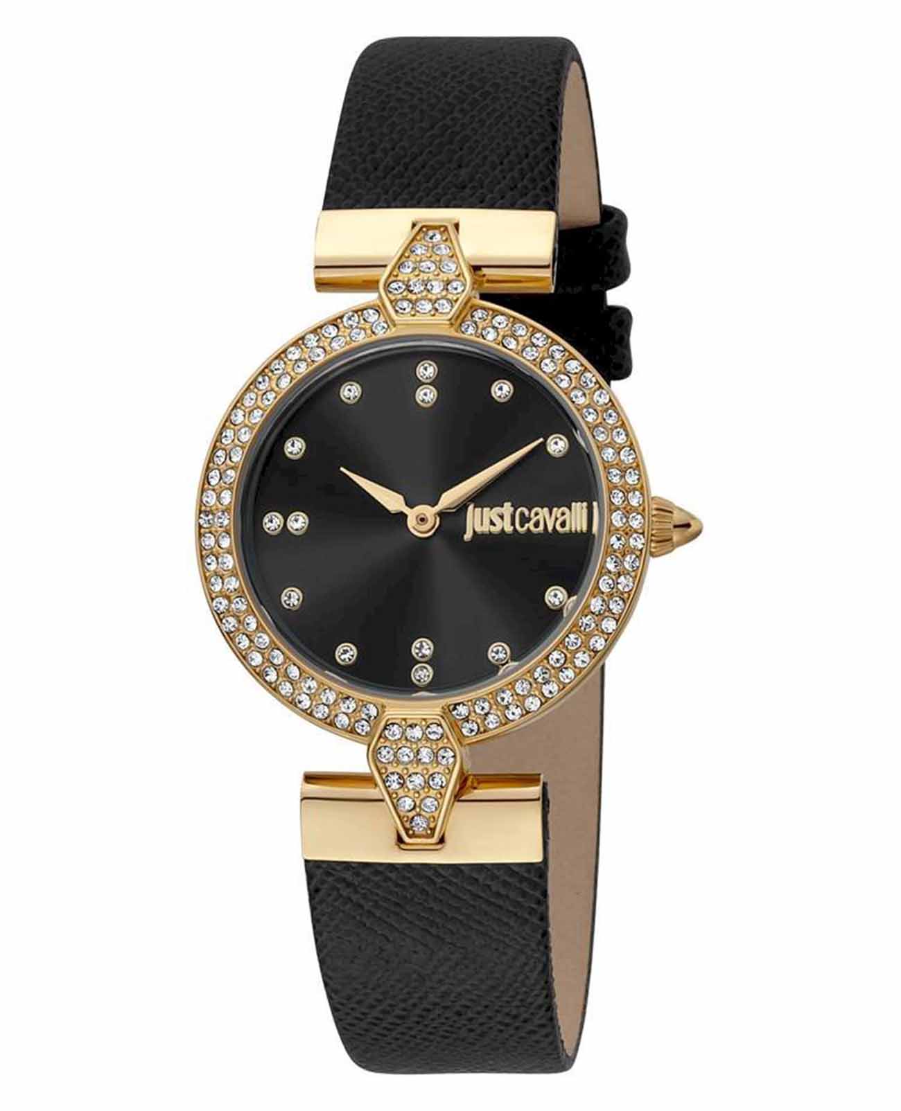 Just Cavalli Just Cavalli animalier JC1L159L0025  JC1L159L0025 кварцевые женские часы черный циферблат, браслет кожа + текстиль — вид спереди