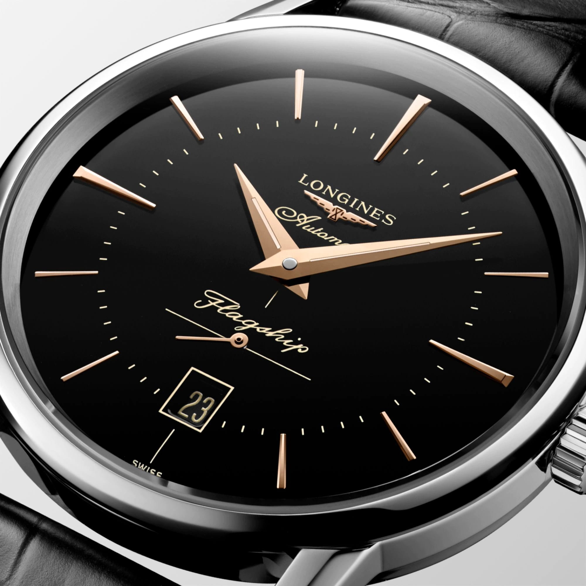 Longines Longines Heritage L4.795.4.58.0 мужские часы черный циферблат на запястье