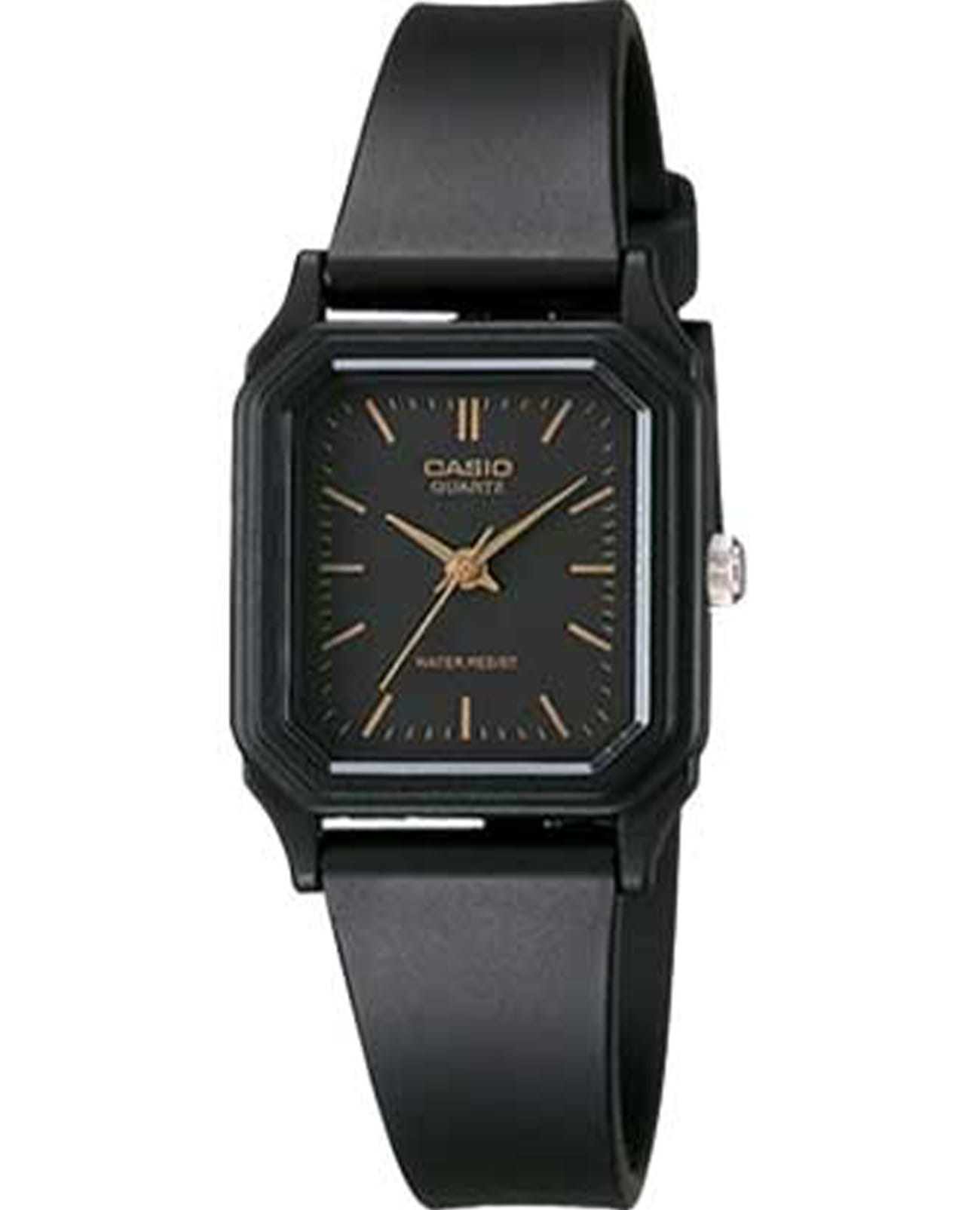 Casio Casio Collection LQ-142-1EDF (LQ-142-1E)  LQ-142-1E кварцевые женские часы черный циферблат, браслет пластик — вид спереди