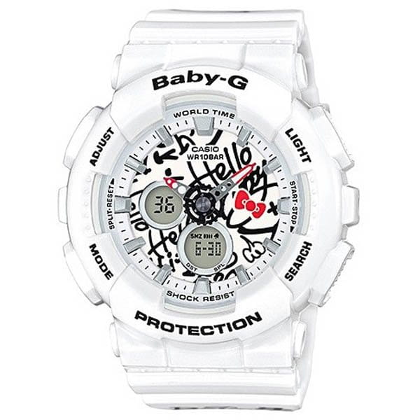 Casio Casio Baby-G BA-120KT-7A  BA-120KT-7A кварцевые женские часы белый циферблат, браслет пластик — вид спереди