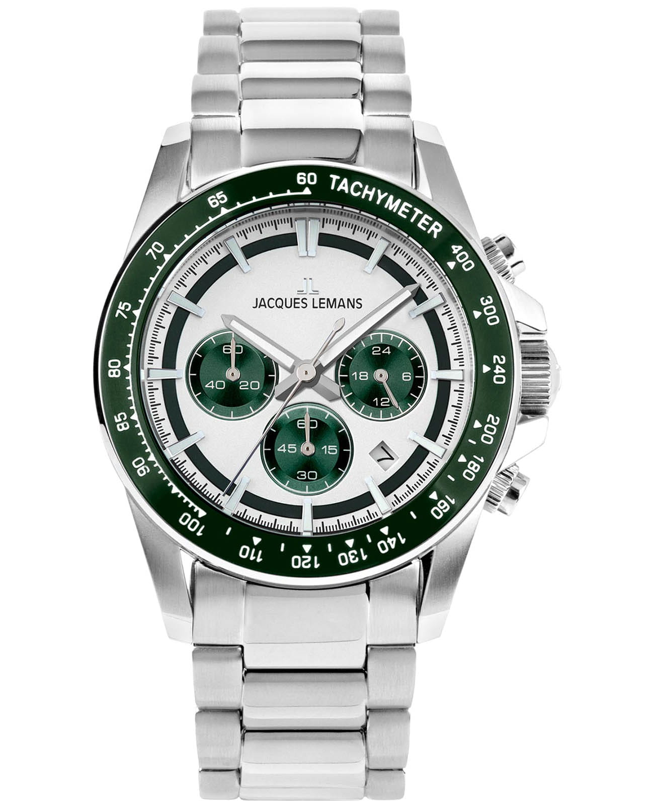 Jacques Lemans Jacques Lemans Liverpool Diver 1-2207E  1-2207E кварцевые мужские часы цветной циферблат, браслет нержавеющая сталь — вид спереди