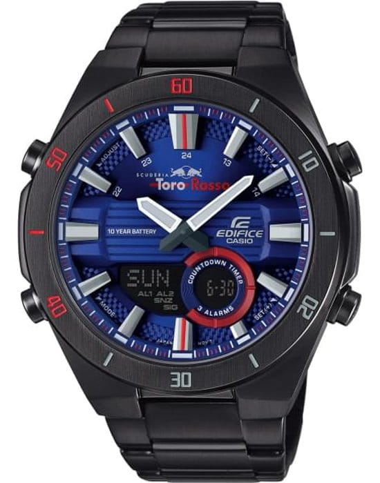 Casio Casio Edifice ERA-110TR-2A ERA ERA-110TR-2AER кварцевые мужские часы синий циферблат, браслет сталь c pvd покрытием — вид спереди
