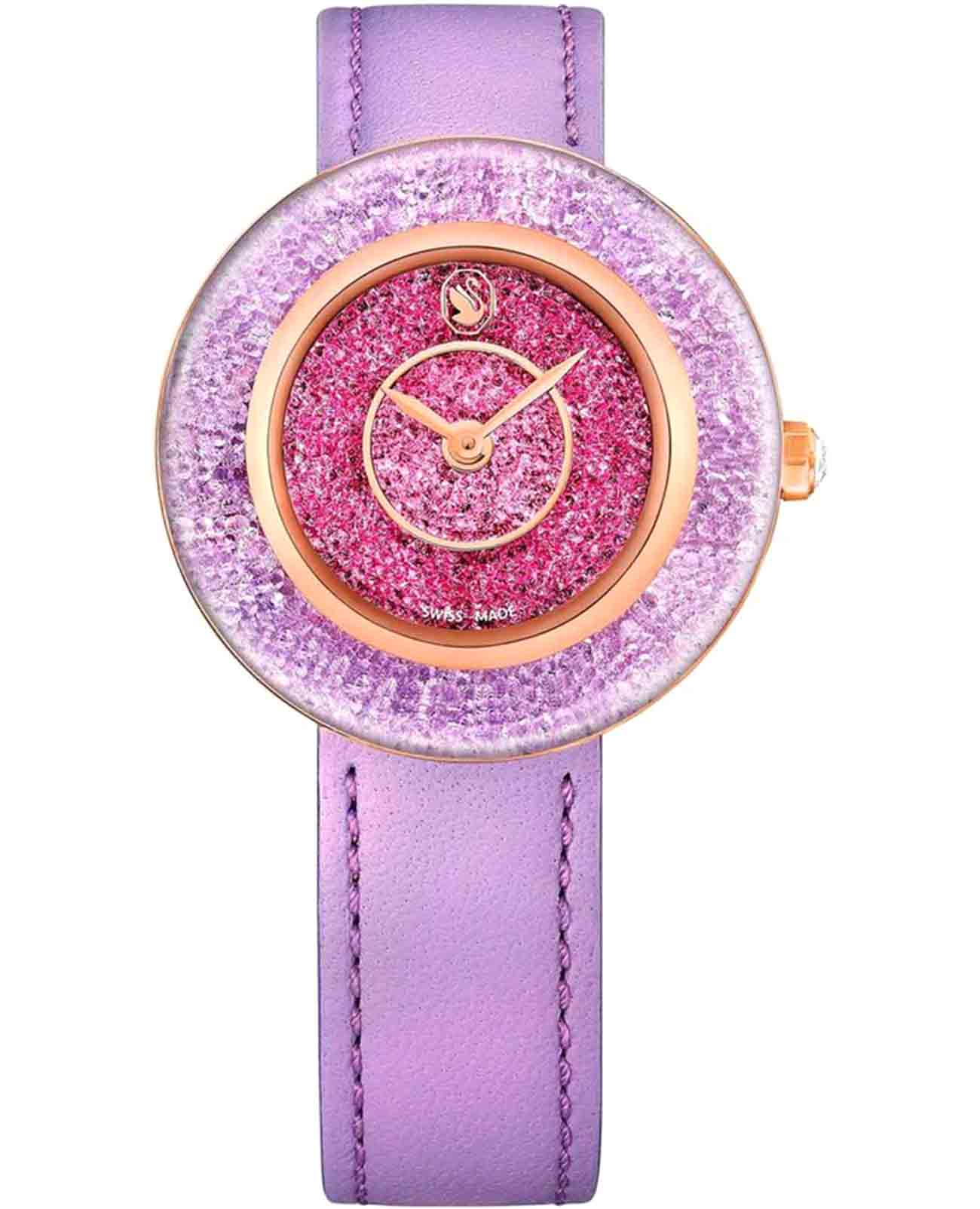 Swarovski Swarovski Crystalline Lustre 5656896  5656896 кварцевые женские часы  циферблат, браслет кожаный — вид спереди