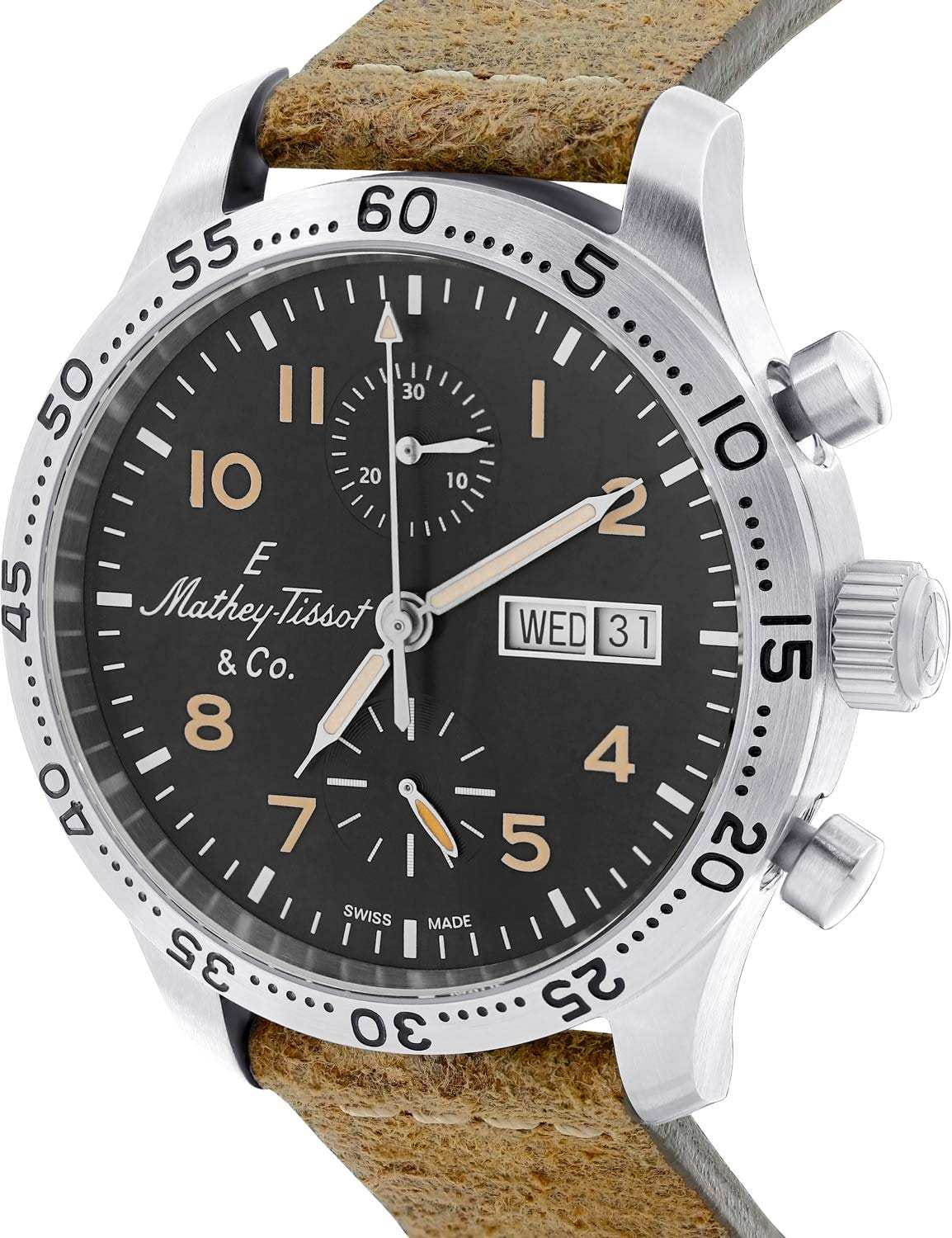 Mathey-Tissot Mathey-Tissot Type 21 H1821CHATLNO механические мужские часы часы крупный план черный циферблата