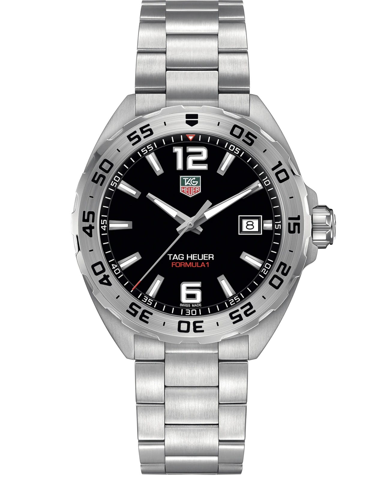 TAG Heuer TAG Heuer Formula 1 WAZ1112.BA0875  WAZ1112.BA0875 кварцевые мужские часы черный циферблат, браслет нержавеющая сталь — вид спереди