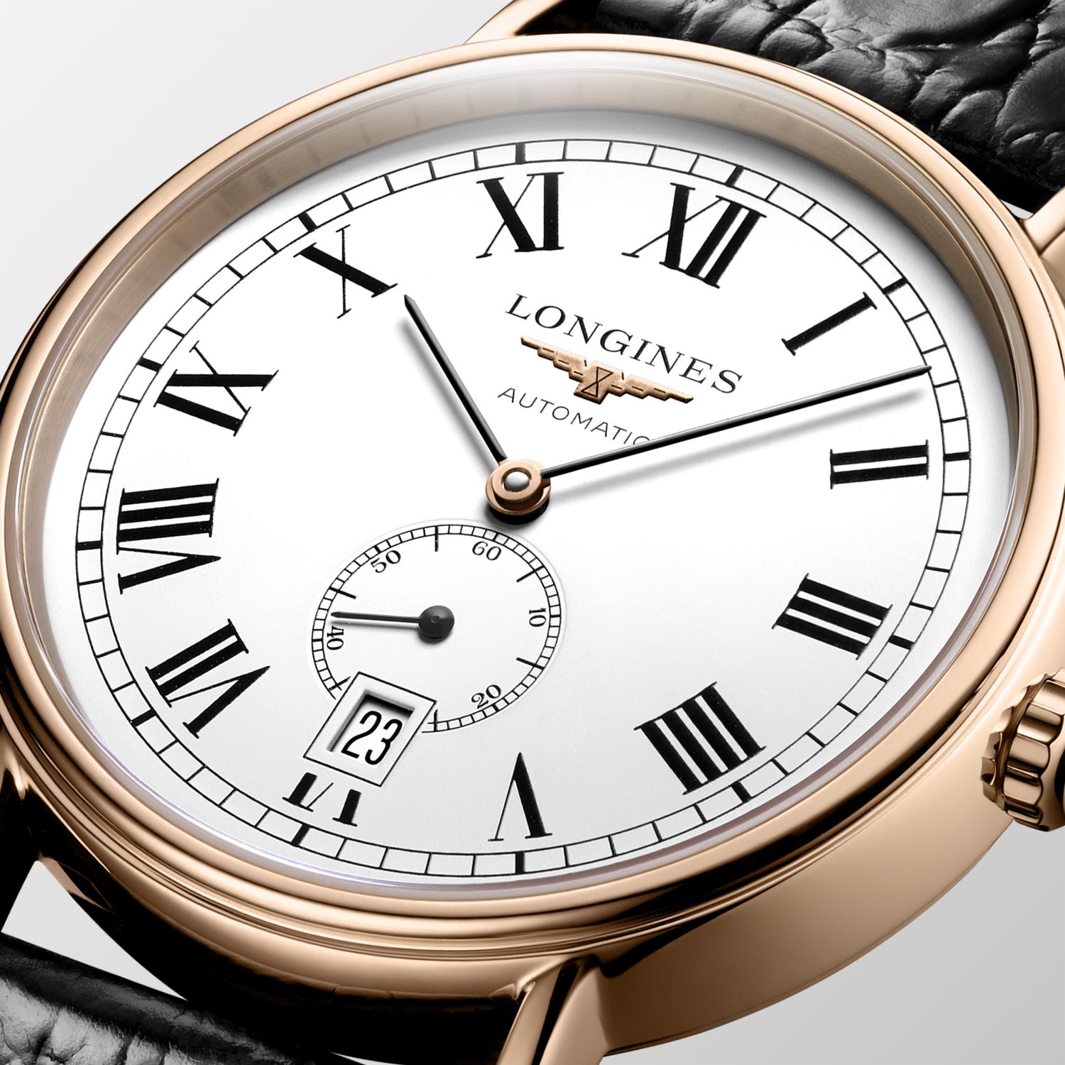 Longines Longines Presence L4.905.1.11.2, presence швейцария мужские часы на браслете кожаный боковой вид