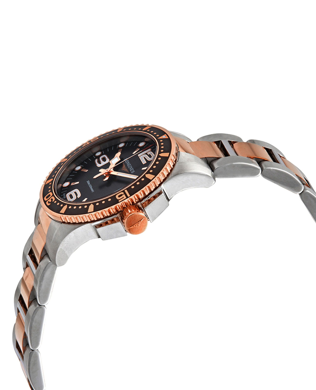 Longines Longines Hydroconquest L3.340.3.58.7, hydroconquest швейцария женские часы на браслете сталь c pvd покрытием боковой вид